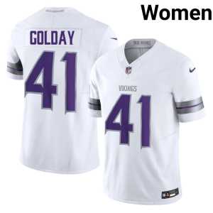 Alternate Jake Golday Embroidery Women's White #41 Vikings Jerseys 649779-602 - Image 1