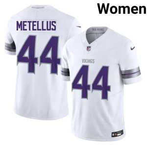Alternate White Vikings Player #44 Womens Joshua Metellus Jerseys 139655-687 - Image 1