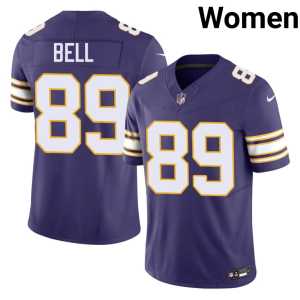 Throwback Dillon Bell #89 Vikings Women Purple Football Jerseys 386522-165 - Image 1