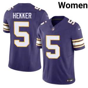 Throwback Stitched Johnny Hekker Purple Vikings Nation #5 Womens Jersey 617993-784 - Image 1
