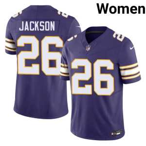 Throwback MIN Theo Jackson #26 Game Purple Womens Jersey 751675-627 - Image 1