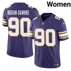 Throwback Tyrion Ingram-Dawkins #90 Purple MIN Game Women Jerseys 201164-299 - Image 1